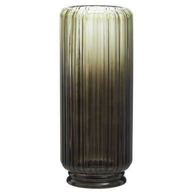 Chima Large Grey Ribbed Glass Vase - image 2
