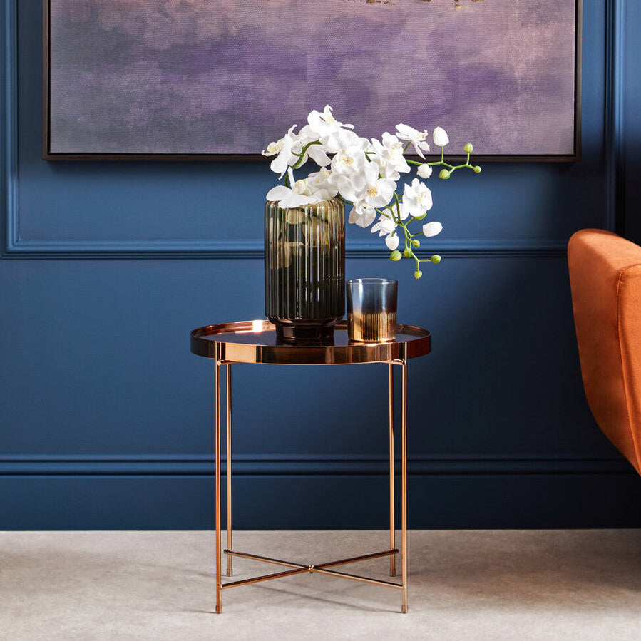 Chima Large Grey Ribbed Glass Vase - image 3