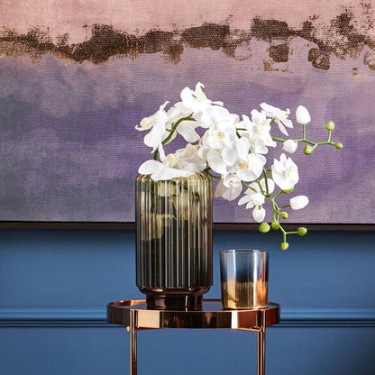 Chima Large Grey Ribbed Glass Vase - image 1