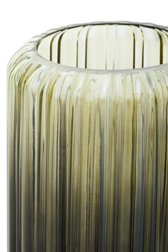 Chima Small Grey Ribbed Glass Vase - image 9