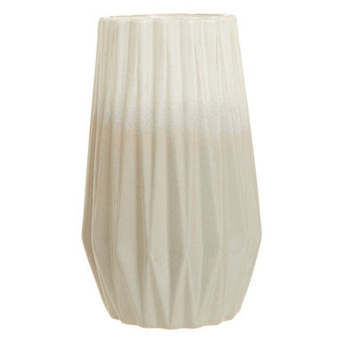 Beige ceramic vase on a white background