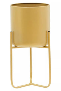 Avento Small Gold Finish Floor Planter