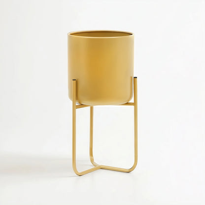 Avento Small Gold Finish Floor Planter