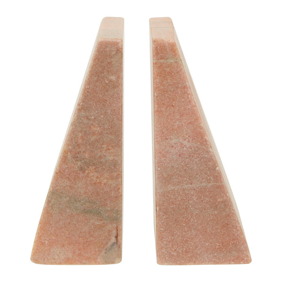 Two triangular stone wedges on a white background