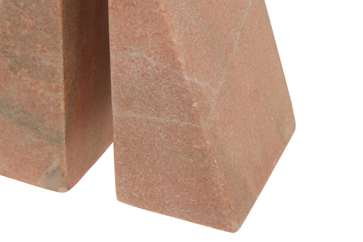 Marris Set Of Two Pink Marble Bookends