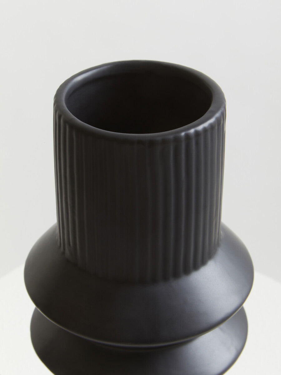 Fabia Black Ceramic Vase
