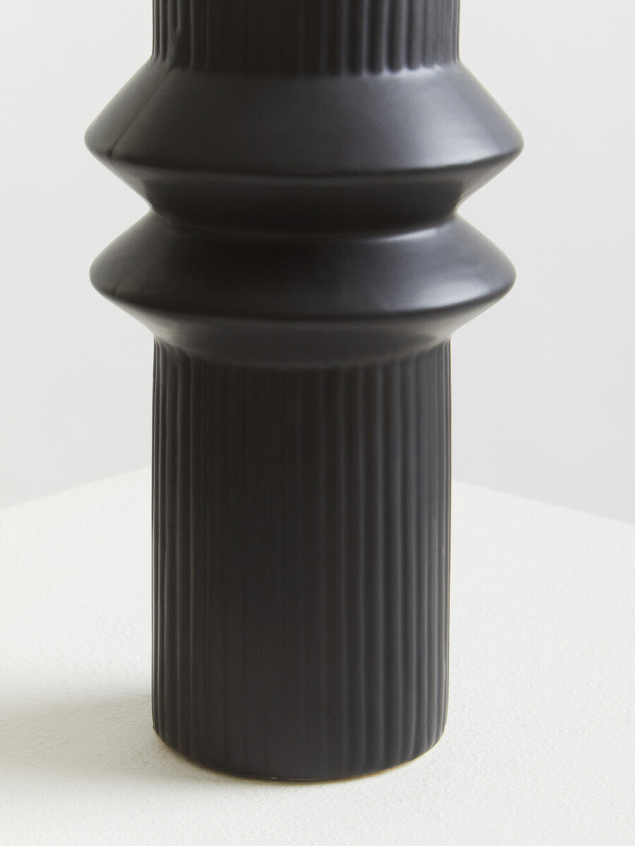 Fabia Black Ceramic Vase