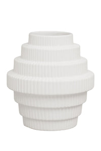 Fabia White Small Step Design Vase