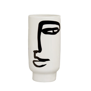 Viso Small Black And White Face Vase