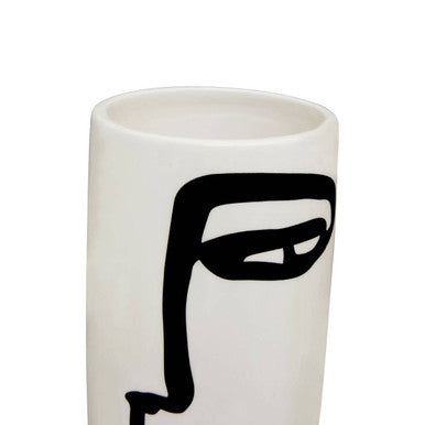 Viso Small Black And White Face Vase