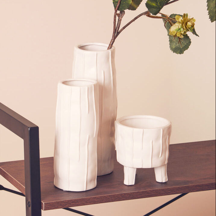 Fara White Small Planter