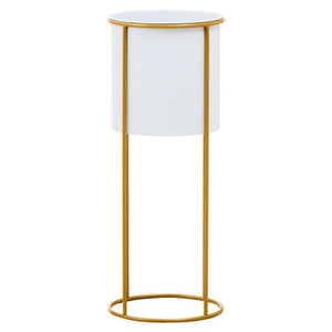 Trosa Large White And Gold Floor Standing Planter