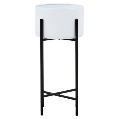 Trosa Large White And Black Floor Standing Planter