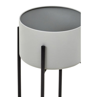 Trosa Large Grey And Black Floor Standing Planter