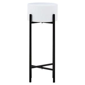 Trosa Small White And Black Floor Standing Planter