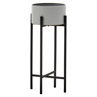 Trosa Small Grey And Black Floor Standing Planter