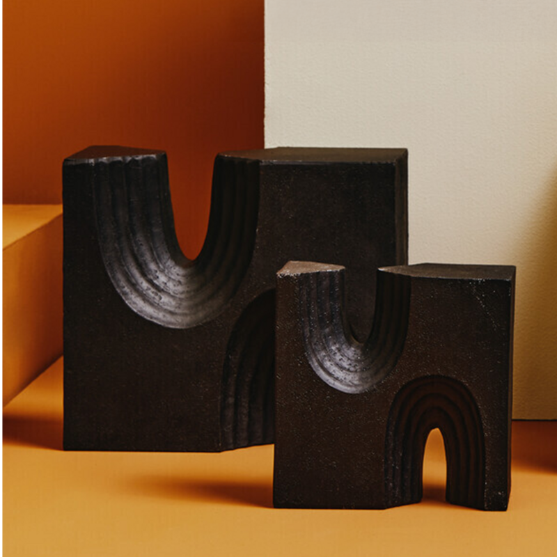 Broc Set Of Two Black Sculptures