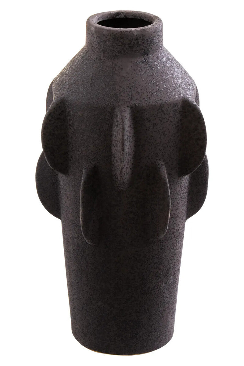 Sidra Large Black Textured Vase