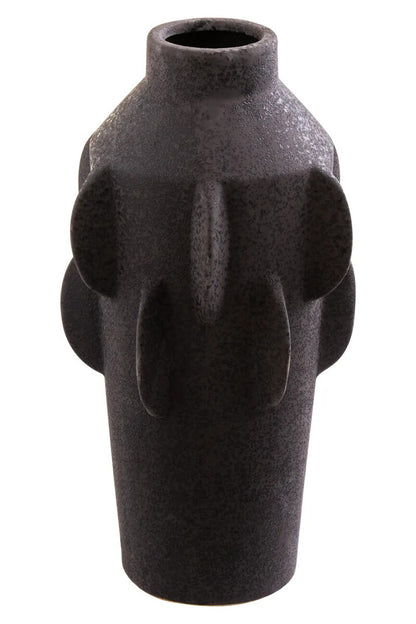 Sidra Large Black Textured Vase