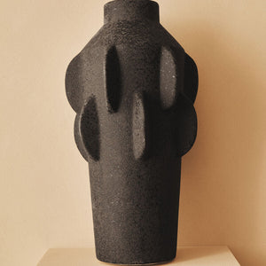 Large Black Textured Vase | Sidra