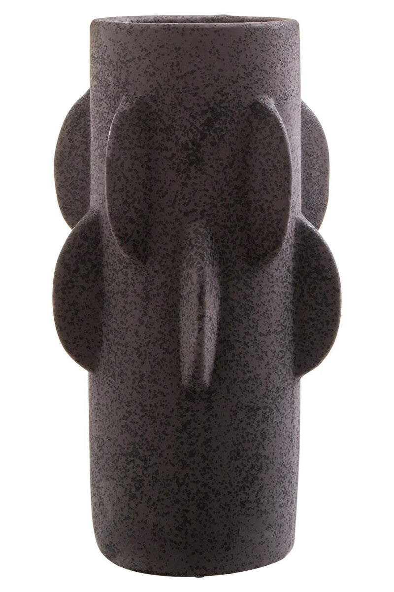 Sidra Small Black Textured Vase