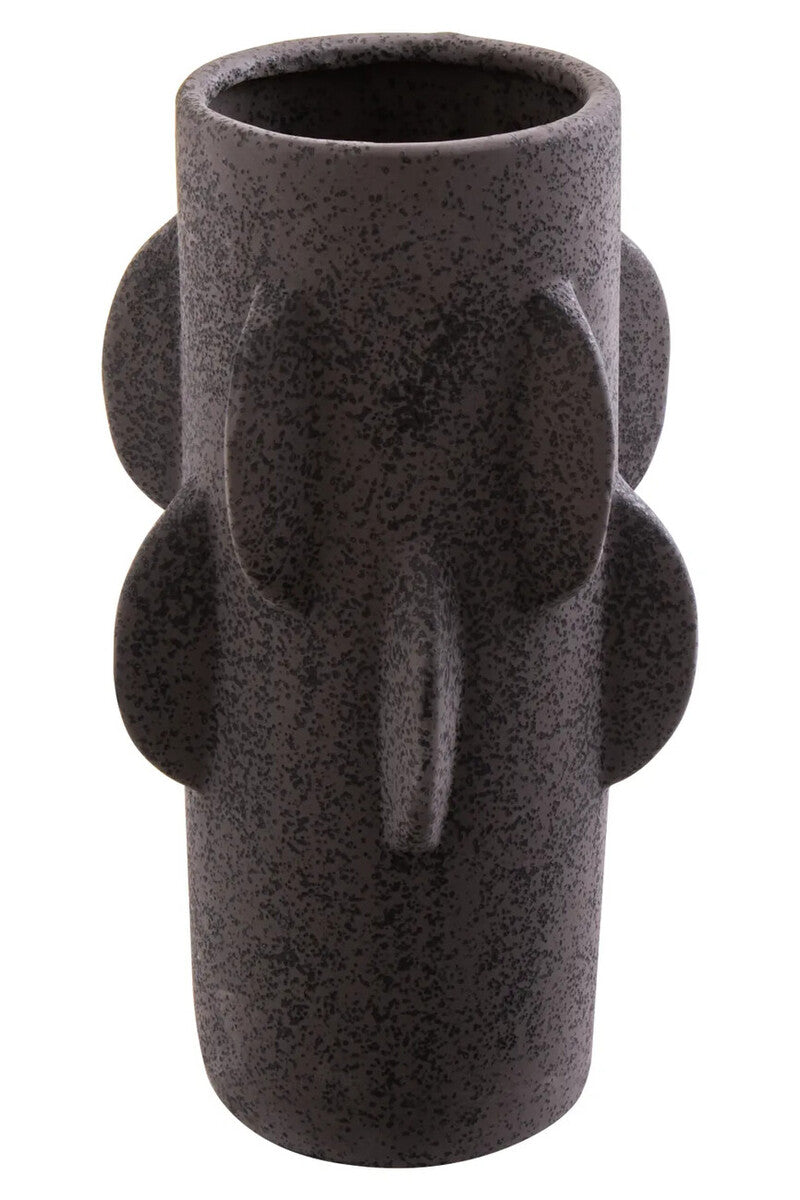 Sidra Small Black Textured Vase