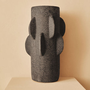 Small Black Textured Vase | Sidra