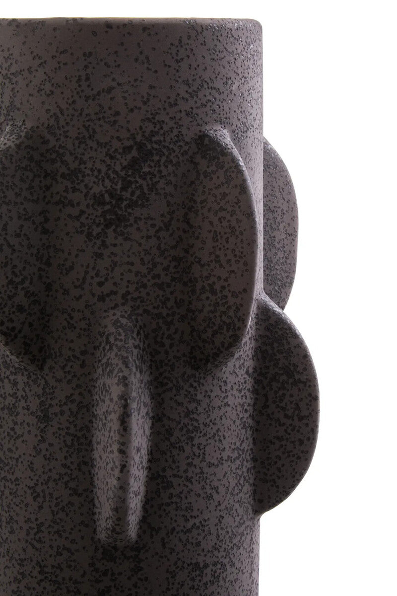 Sidra Small Black Textured Vase