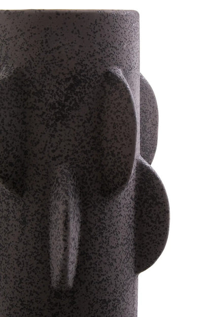 Sidra Small Black Textured Vase