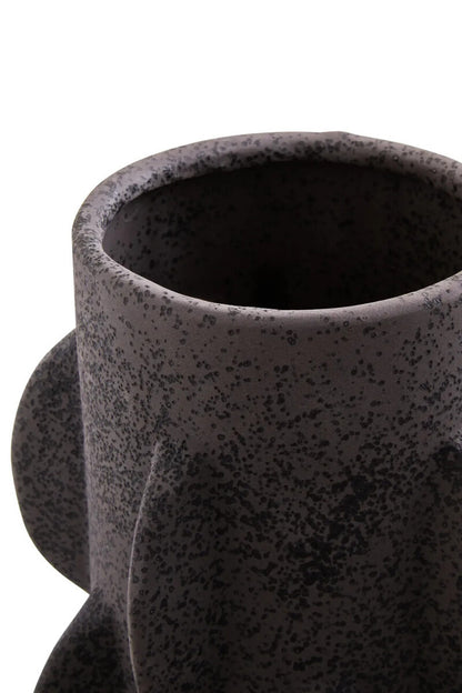 Sidra Small Black Textured Vase