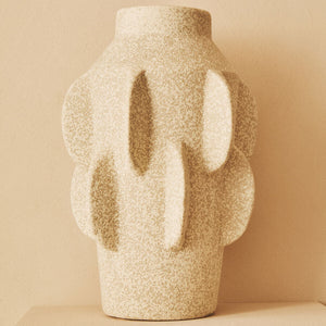 Large Cream Textured Vase | Sidra