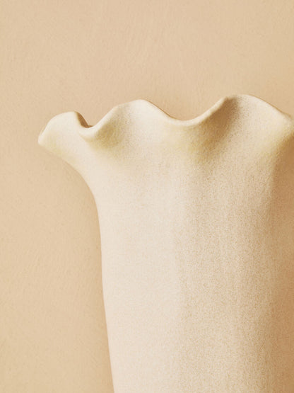 Sonata Large Cream Fluted Vase