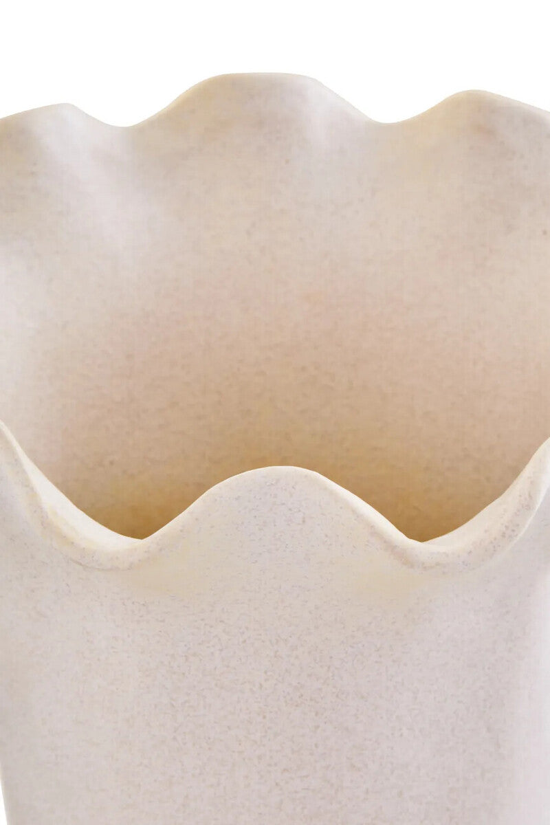 Sonata Large Cream Fluted Vase