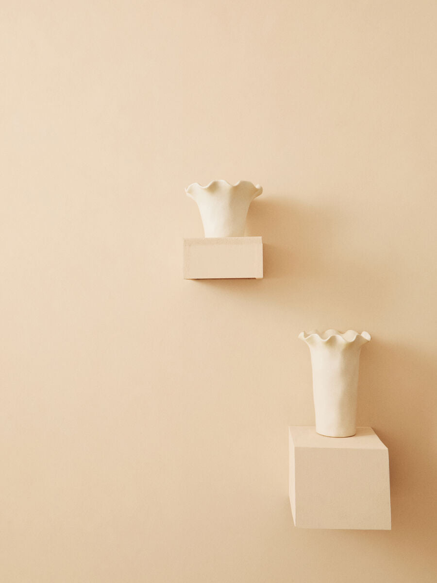 Sonata Small Cream Fluted Vase