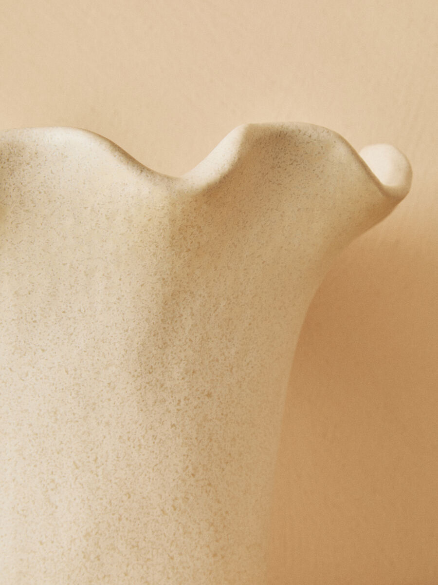 Sonata Small Cream Fluted Vase