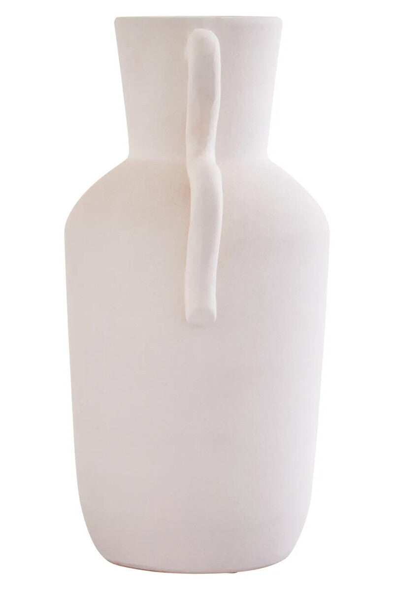 Sonata Large White Vase with Abstract Handles