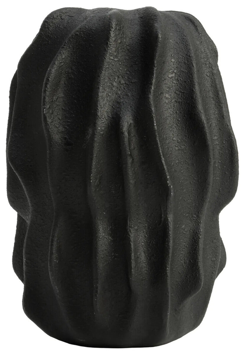 Broc Small Black Textured Vase