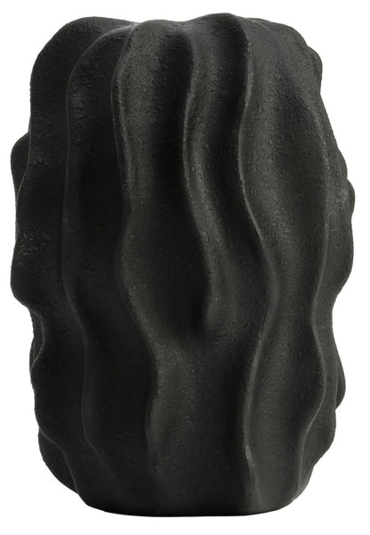 Broc Small Black Textured Vase