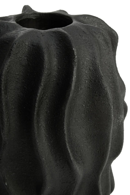 Broc Small Black Textured Vase