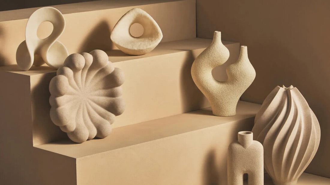 Broc Cream Textured Sculptural Vase