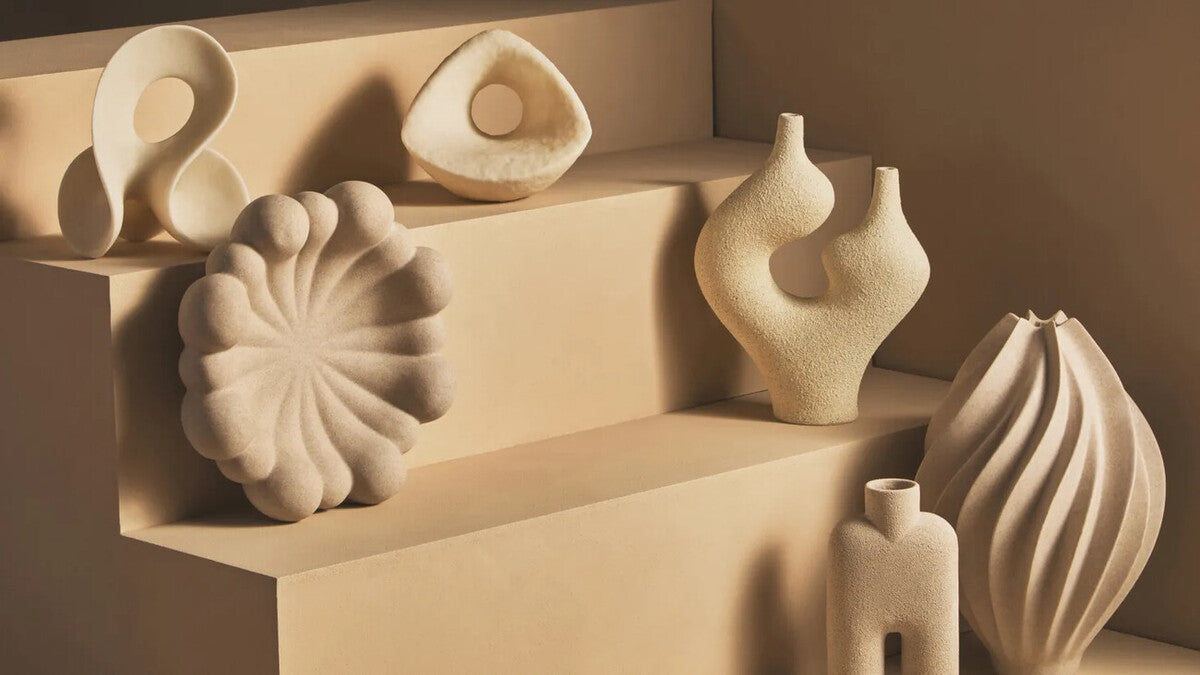 Broc Cream Textured Sculptural Vase