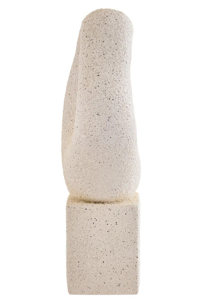 Broc Cream Textured Abstract Loop Sculpture On Pedestal