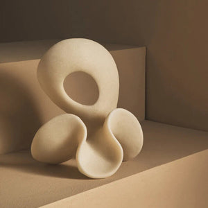 Small White Marble Effect Abstract Loop Sculpture | Broc
