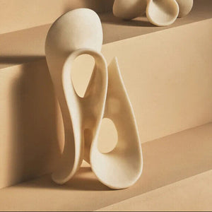 Large White Marble Effect Abstract Loop Sculpture | Broc