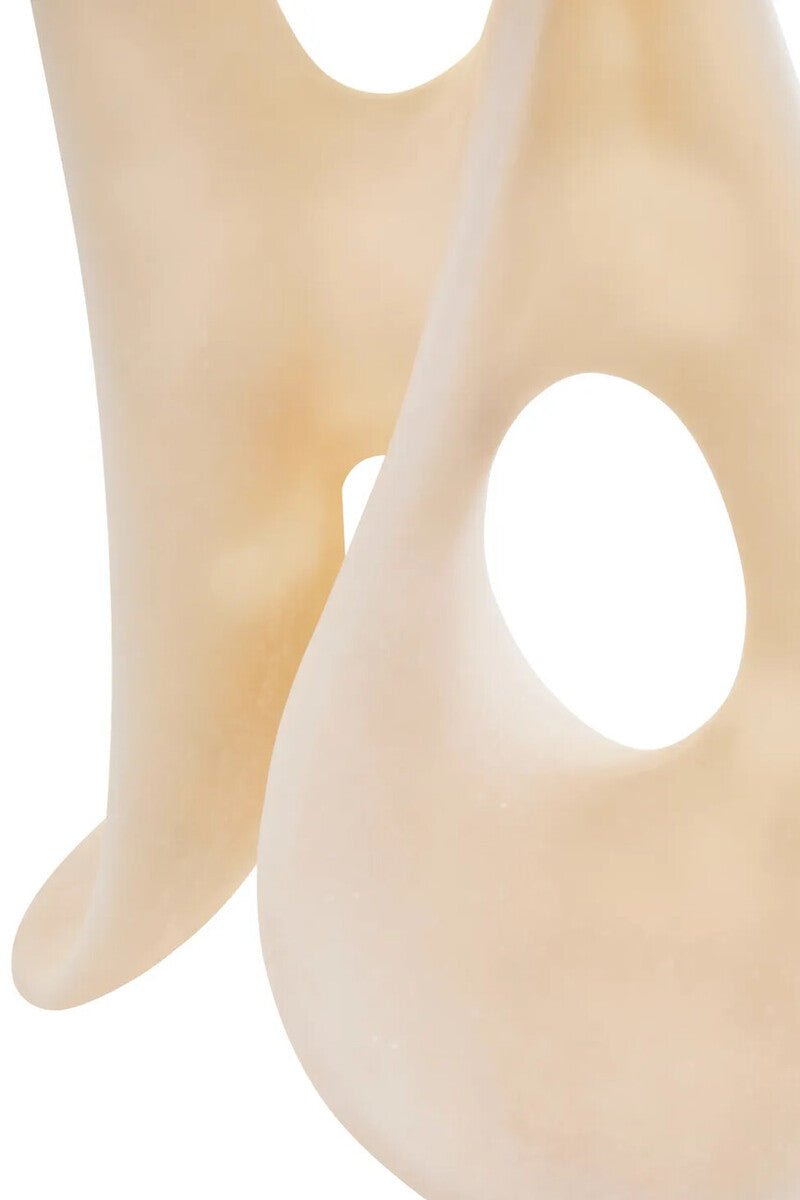 Broc Large White Marble Effect Abstract Loop Sculpture