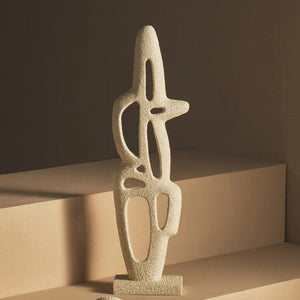 Cream Textured Abstract Interlocking Sculpture | Broc