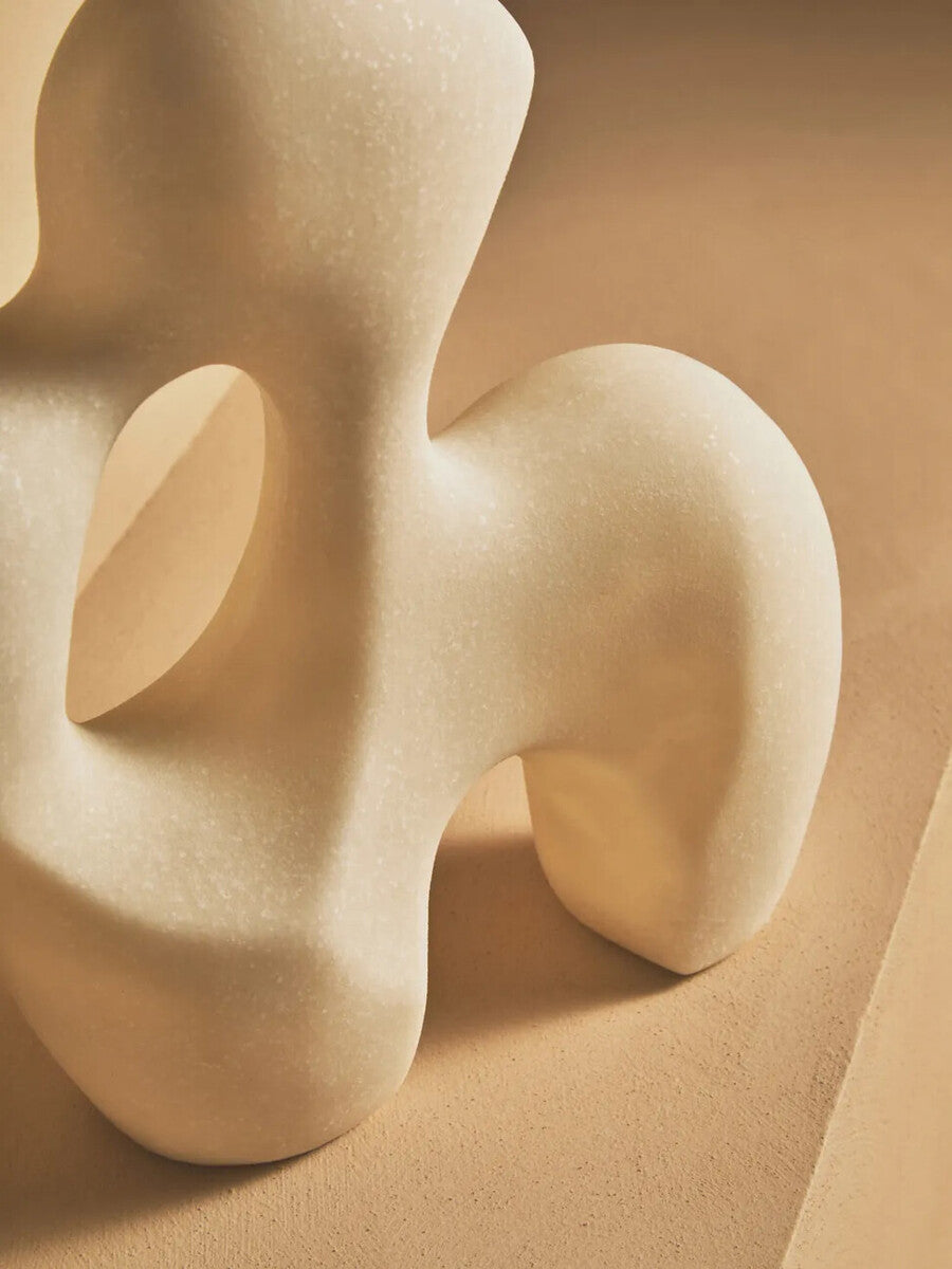 Broc White Marble Effect Organic Sculpture