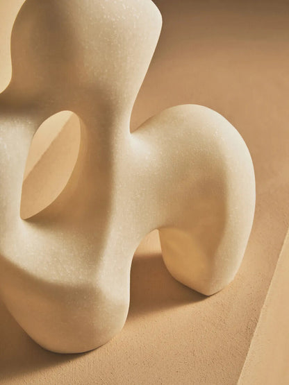 Broc White Marble Effect Organic Sculpture