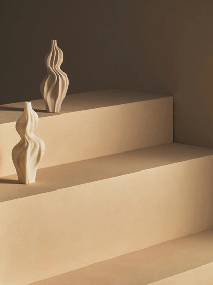 Broc White Marble Effect Organic Twist Vase