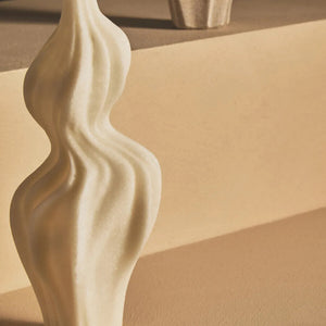 White Marble Effect Organic Twist Vase | Broc